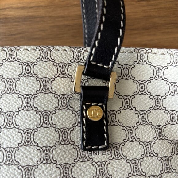 Celine White and Black Geometric Tote Bag - Picture 2 of 11